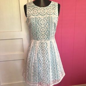 Baby Blue and White Lace Spring Dress